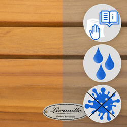 Stilfuld teak havebænk med to blomsterpotter udendørs holdbar