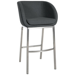 Rockhill Filz barstol med filtbelægning ergonomisk rustfri stål ramme