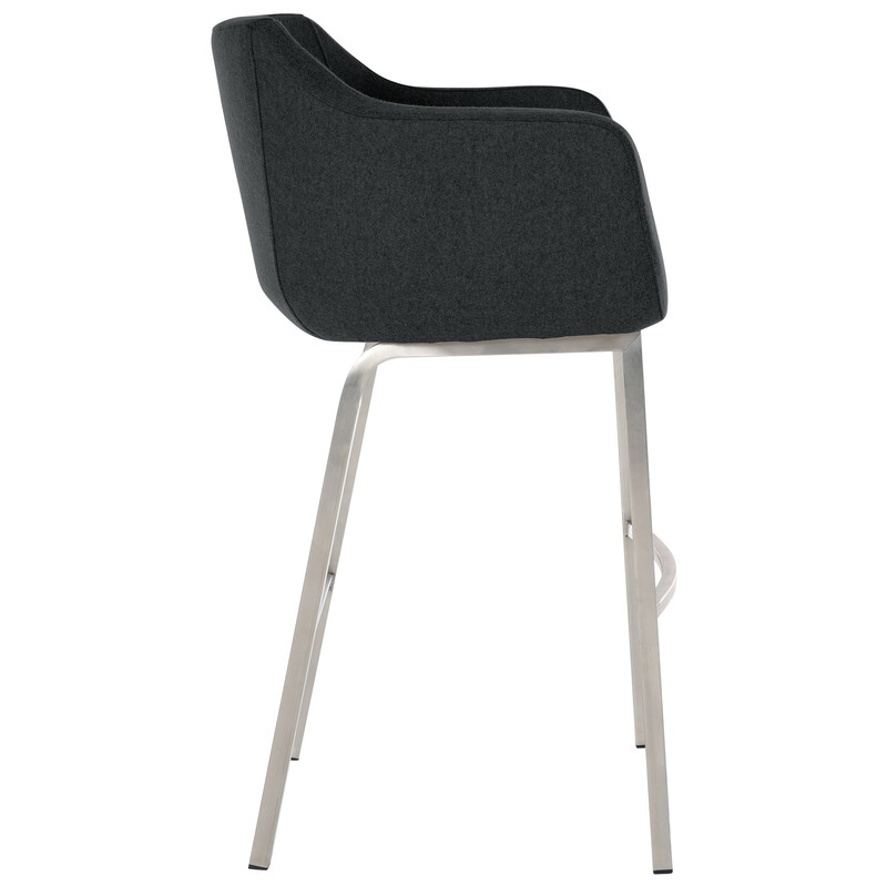 Monea skumgummibelagt barstol med fire ben og armlæn