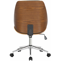 Drejbar og højdejusterbar kontorstol med kunstlæder træsidde sort eller krom