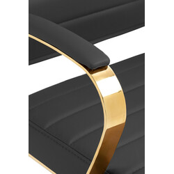 Elegant gylden kunstlæder kontorstol med ergonomisk ryglæn højdejusterbar og 360° roterende