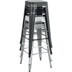 Fletcher industriel stabelbar barstol med metalramme 77 cm