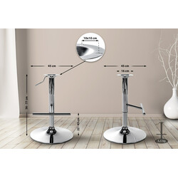 Roterende højdejusterbar T bund til barstol reservedel sort krom