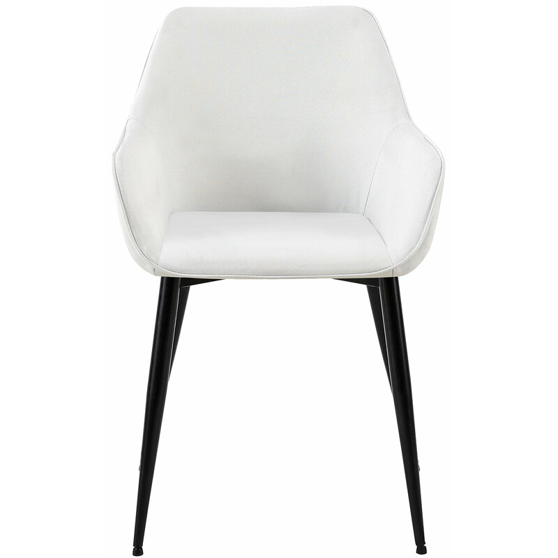 Elegant spisestol til badeværelset med polstret sæde og sort metalramme