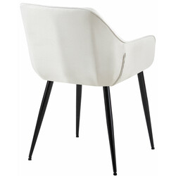 Elegant spisestol til badeværelset med polstret sæde og sort metalramme