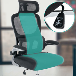 Ergonomisk kontorstol med justerbar nakkestøtte korsrygsstøtte og åndbart netstof