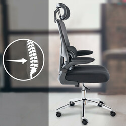 Ergonomisk kontorstol med justerbar nakkestøtte korsrygsstøtte og åndbart netstof