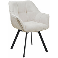 Moderne drejbar spisestol med polstret sæde fastmønstret stof og metalramme