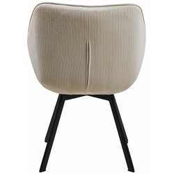 Moderne drejbar spisestol med polstret sæde fastmønstret stof og metalramme