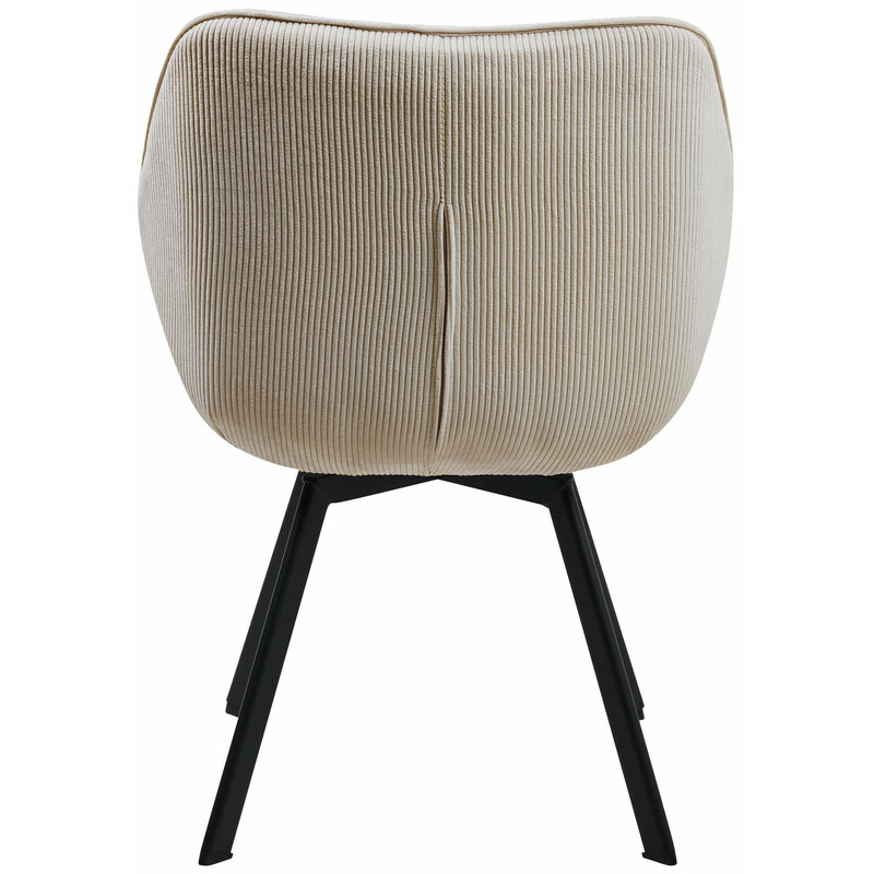 Moderne drejbar spisestol med polstret sæde fastmønstret stof og metalramme