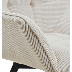 Moderne drejbar spisestol med polstret sæde fastmønstret stof og metalramme