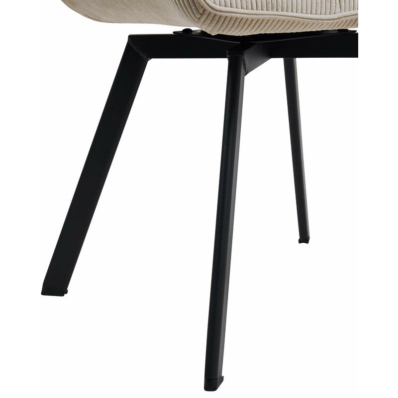 Moderne drejbar spisestol med polstret sæde fastmønstret stof og metalramme