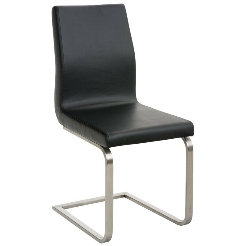 Belfort spisestole 2 stk med kunstlæder og rustfrit stål