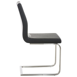 Belfort spisestole 2 stk med kunstlæder og rustfrit stål