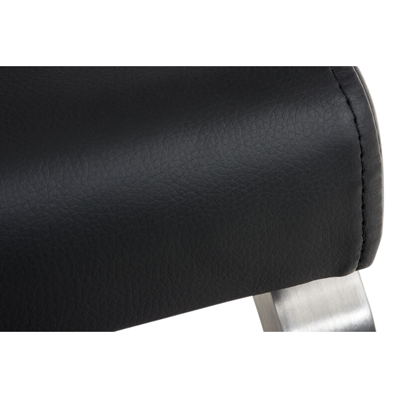 Belfort spisestole 2 stk med kunstlæder og rustfrit stål