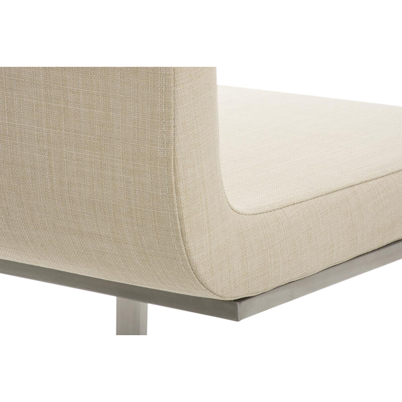 2 behagelige stilfulde Belfort spisestole med rustfri stålrør