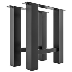 Hunker bordben af pulverbelagt stål 76 cm høj 70‑90 cm bred