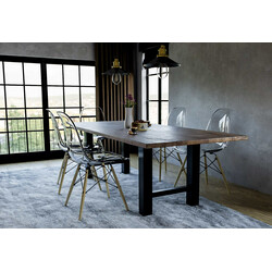 Hunker bordben af pulverbelagt stål 76 cm høj 70‑90 cm bred