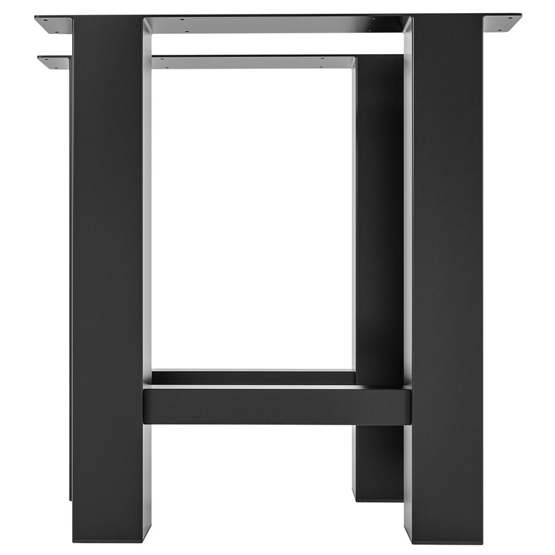 Hunker bordben af pulverbelagt stål 76 cm høj 70‑90 cm bred