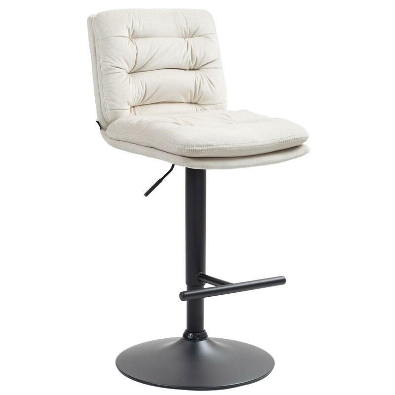 Damar barstol med fløjlsbetræk justerbar højde og ryglæn