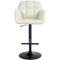 Justerbar barstol med armlæn rygstøtte metalramme og 360° drejning