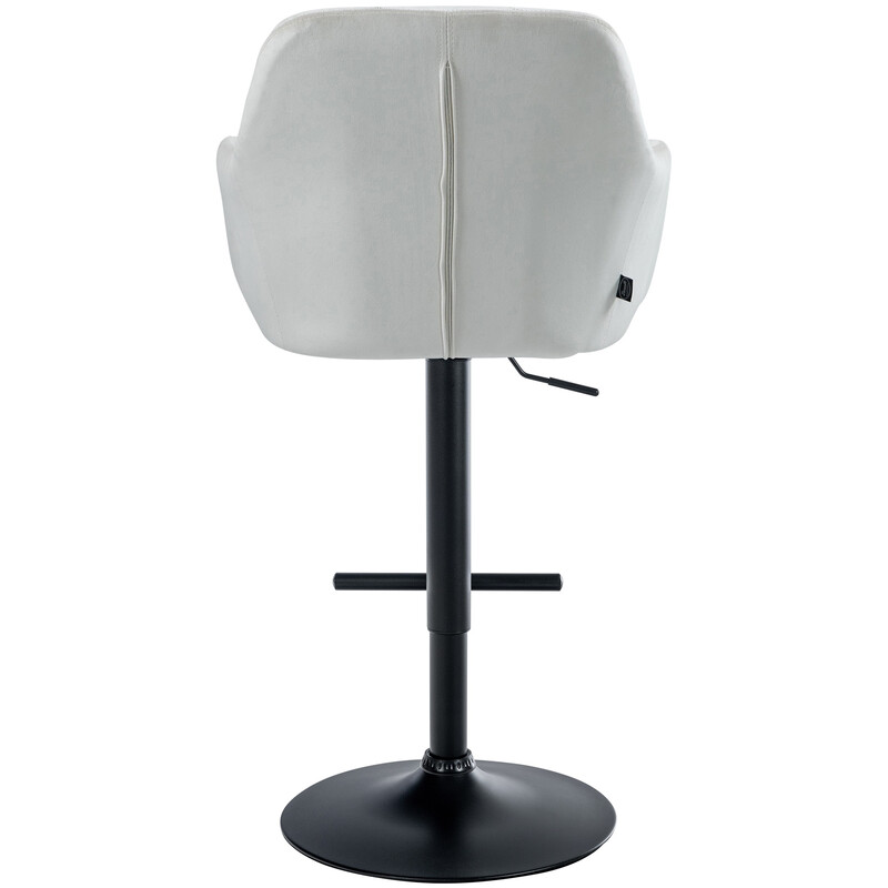 Justerbar fløjlsbarstol med armlæn fodstøtte og 360° rotation