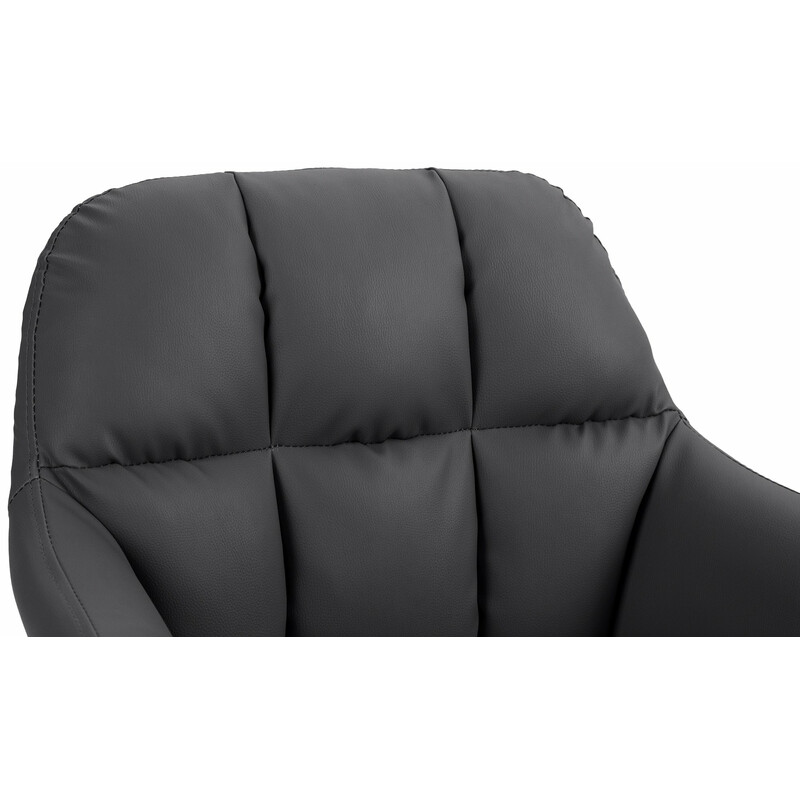 Justerbar barstol med armlæn fodstøtte og kunstlæder højde 97-118 cm