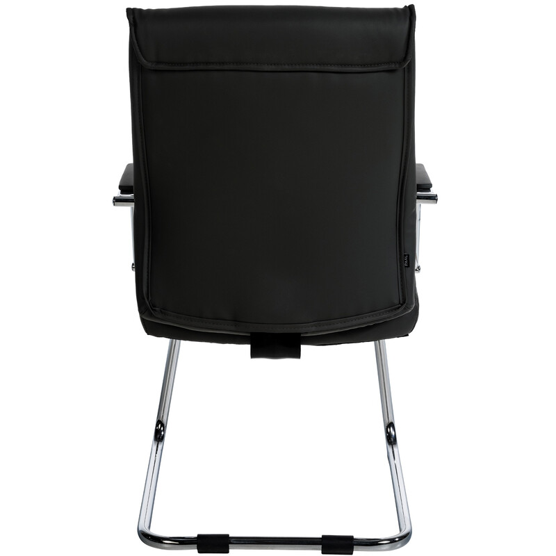 2 ergonomiske kunstlæder besøgsstole med metalramme og moderne design