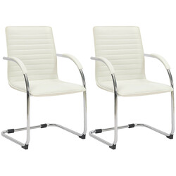 Elegant kunstlæder gæstestolpar med metalramme og polstring i sort eller hvid