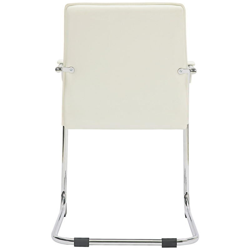 Elegant kunstlæder gæstestolpar med metalramme og polstring i sort eller hvid