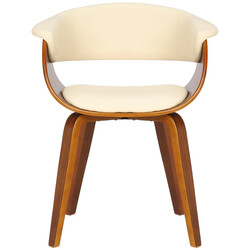 Bruce spisestole sæt med kunstlæder og træarmstøtter