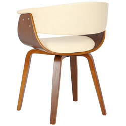 Bruce spisestole sæt med kunstlæder og træarmstøtter