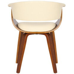 Bruce spisestole sæt med kunstlæder og træarmstøtter