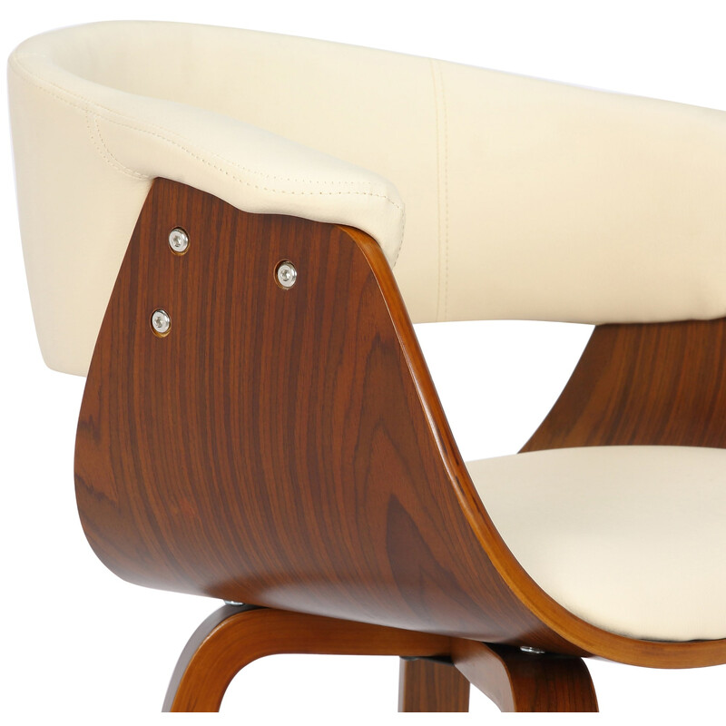 Bruce spisestole sæt med kunstlæder og træarmstøtter