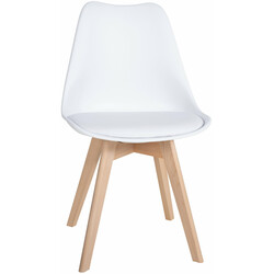 6 ergonomiske spisestole med let træramme og kunstlæder