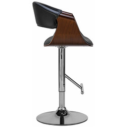 Højdejusterbar Foley barstol i kunstlæder med ryglænge og armlæn