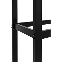 Morson sort pulverlakeret brændeholder 150 cm høj 25 cm dyb