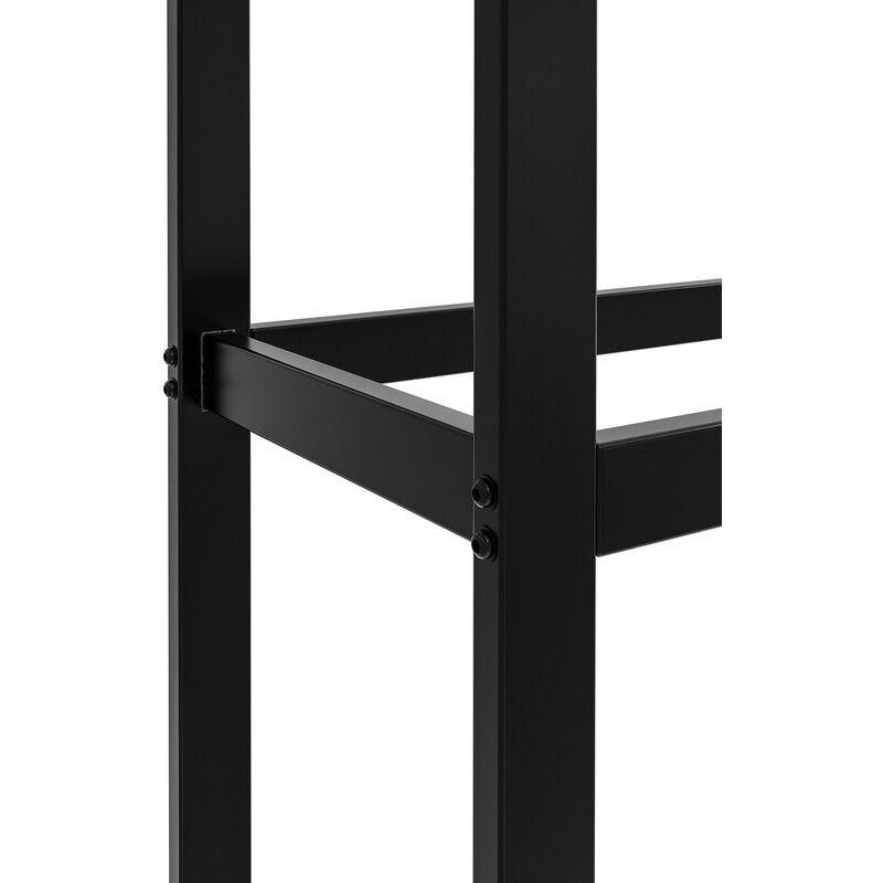 Morson sort pulverlakeret brændeholder 150 cm høj 25 cm dyb