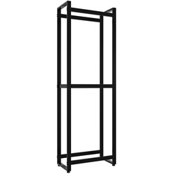 Morson sort pulverlakeret brændeholder 150 cm høj 25 cm dyb