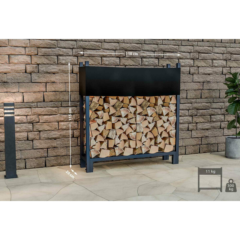 Stål brændeholder med vandtæt polyesterdække solid konstruktion pladsbesparende