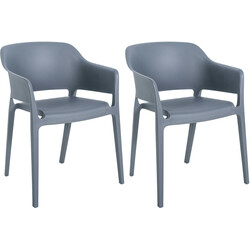 2 stk stablede Puebla-stole i plast til indendørs og udendørs brug