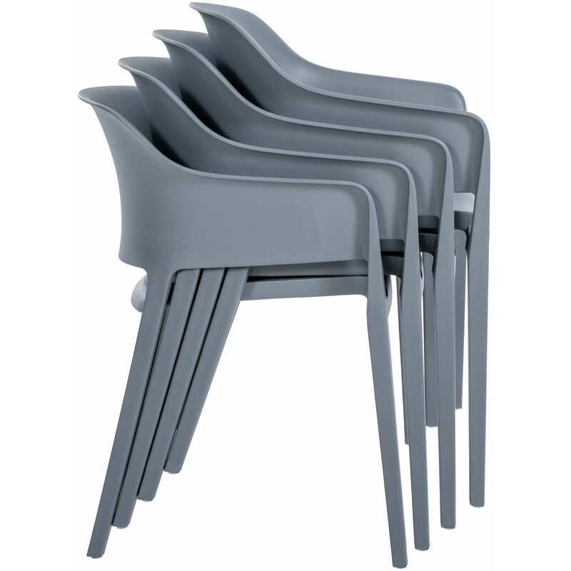 2 stk stablede Puebla-stole i plast til indendørs og udendørs brug