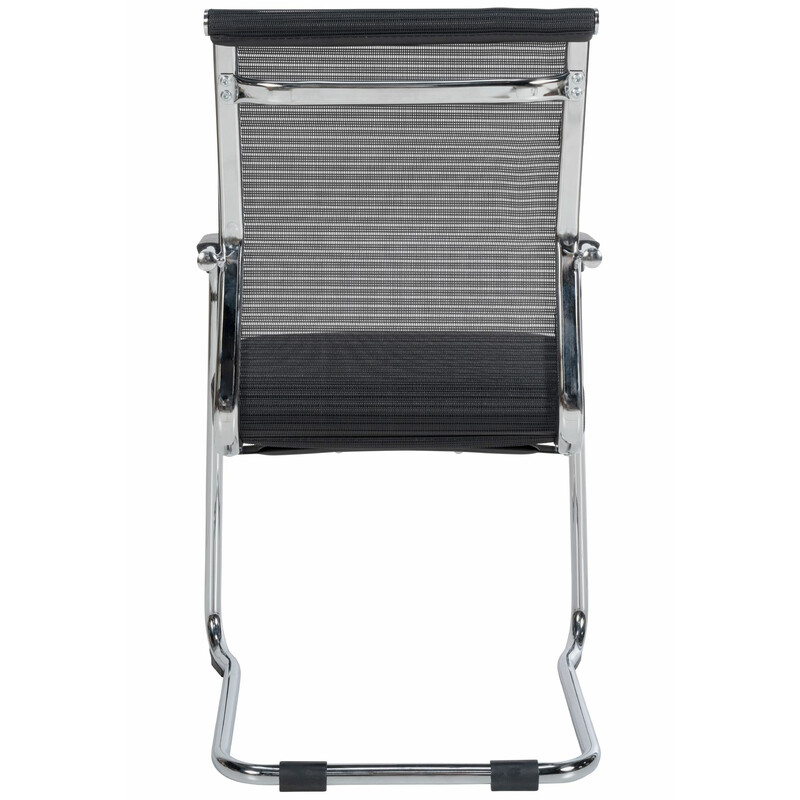 2 ergonomiske komfortable besøgsstole i netstof med metalramme