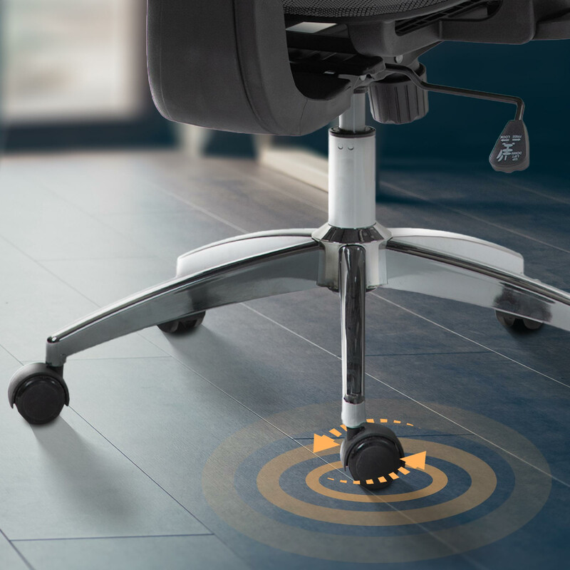 Ergonomisk kontorstol med justerbar nakkestøtte og netryg og 3D-armlehængere