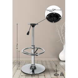 Rund roterende justerbar barstolsramme i kromfarvet metal 10×10 cm
