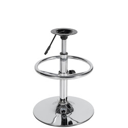 Rund roterende justerbar barstolsramme i kromfarvet metal 10×10 cm