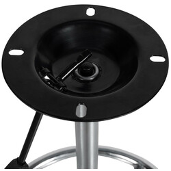 Rund roterende justerbar barstolsramme i kromfarvet metal 10×10 cm