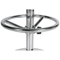 Rund roterende justerbar barstolsramme i kromfarvet metal 10×10 cm