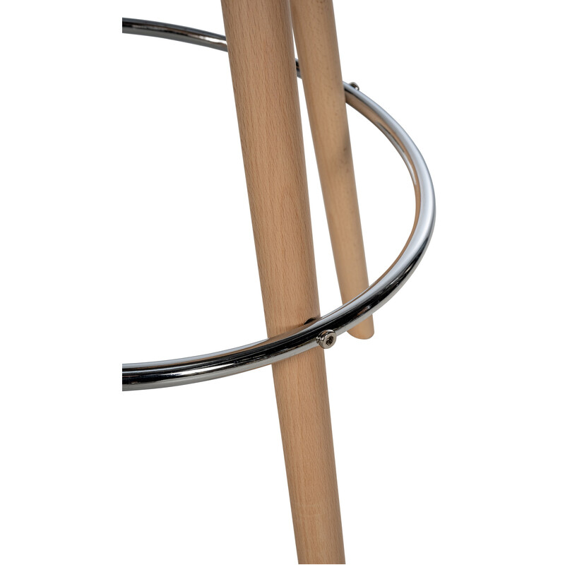 Corbin rund barstol med kunstlæder fodstøtte og fyrretræramme