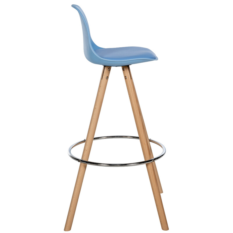 Corbin rund barstol med kunstlæder fodstøtte og fyrretræramme